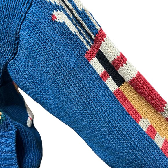 Lisa Nichols Womens Vintage 1988 Football Sports Heavy Cozy Knit Cardigan Sz M - Picture 8 of 16